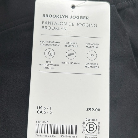 NWT Athleta Brooklyn Black Jogger Size 6/T - Picture 6 of 8